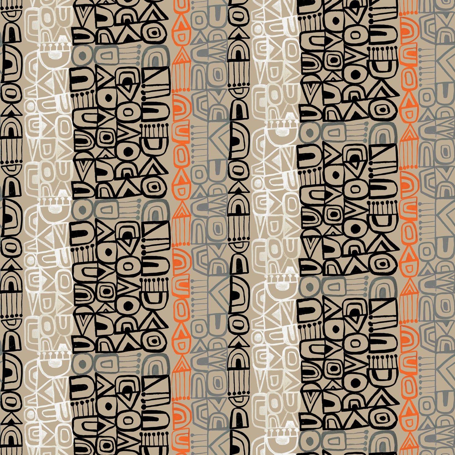 Tales From the Forest by Clare Youngs : Geo Stripe Taupe PWCY024.TAUPE