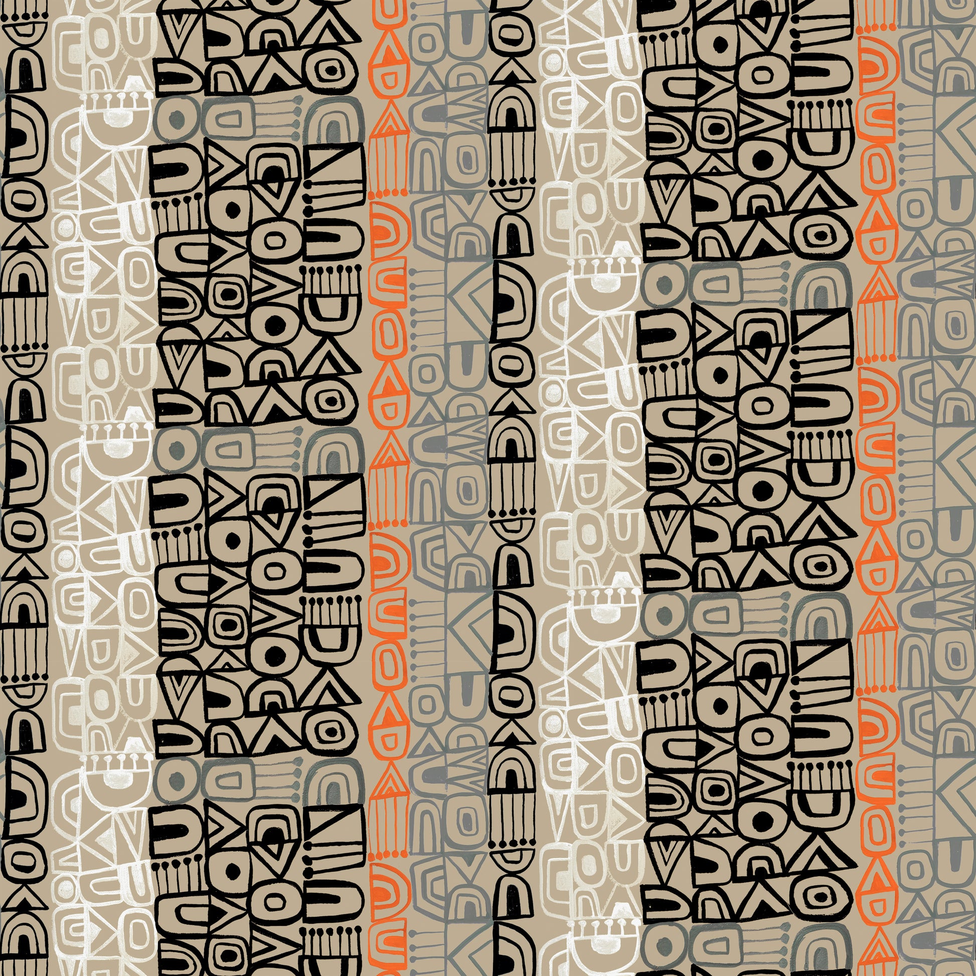 Tales From the Forest by Clare Youngs : Geo Stripe Taupe PWCY024.TAUPE