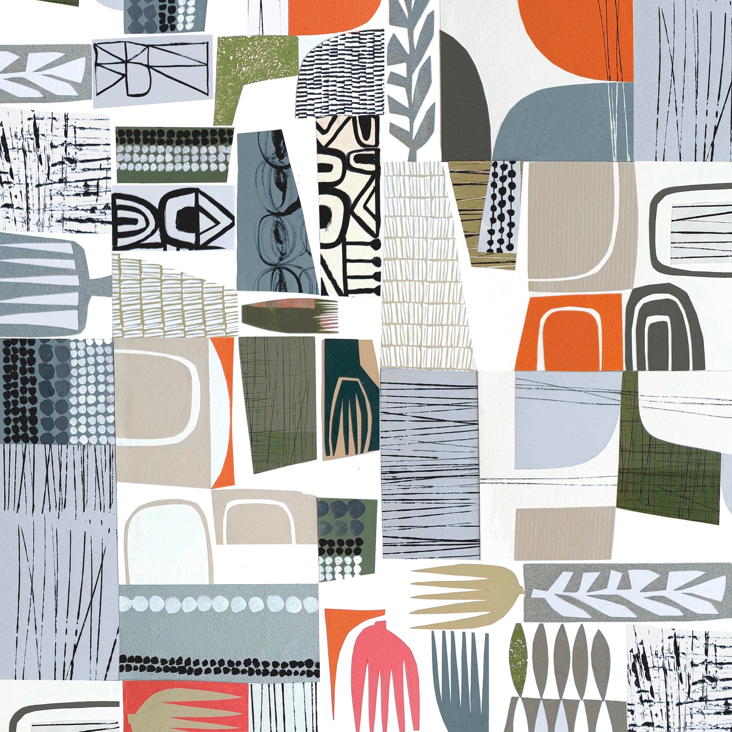 Tales From the Forest by Clare Youngs : Neutral Collage Gray PWCY026.GRAY