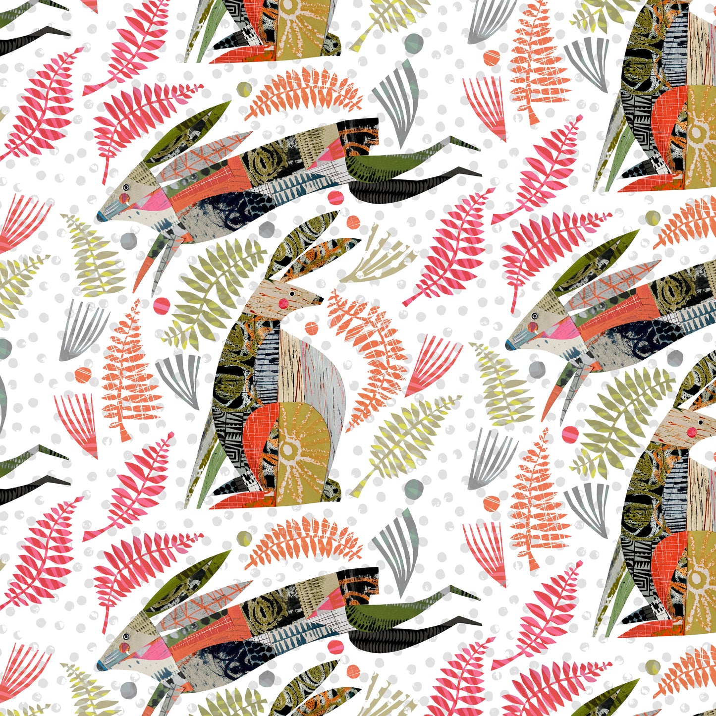 Tales From the Forest by Clare Youngs : Rabbits & Leaves Multi PWCY016.MULTI