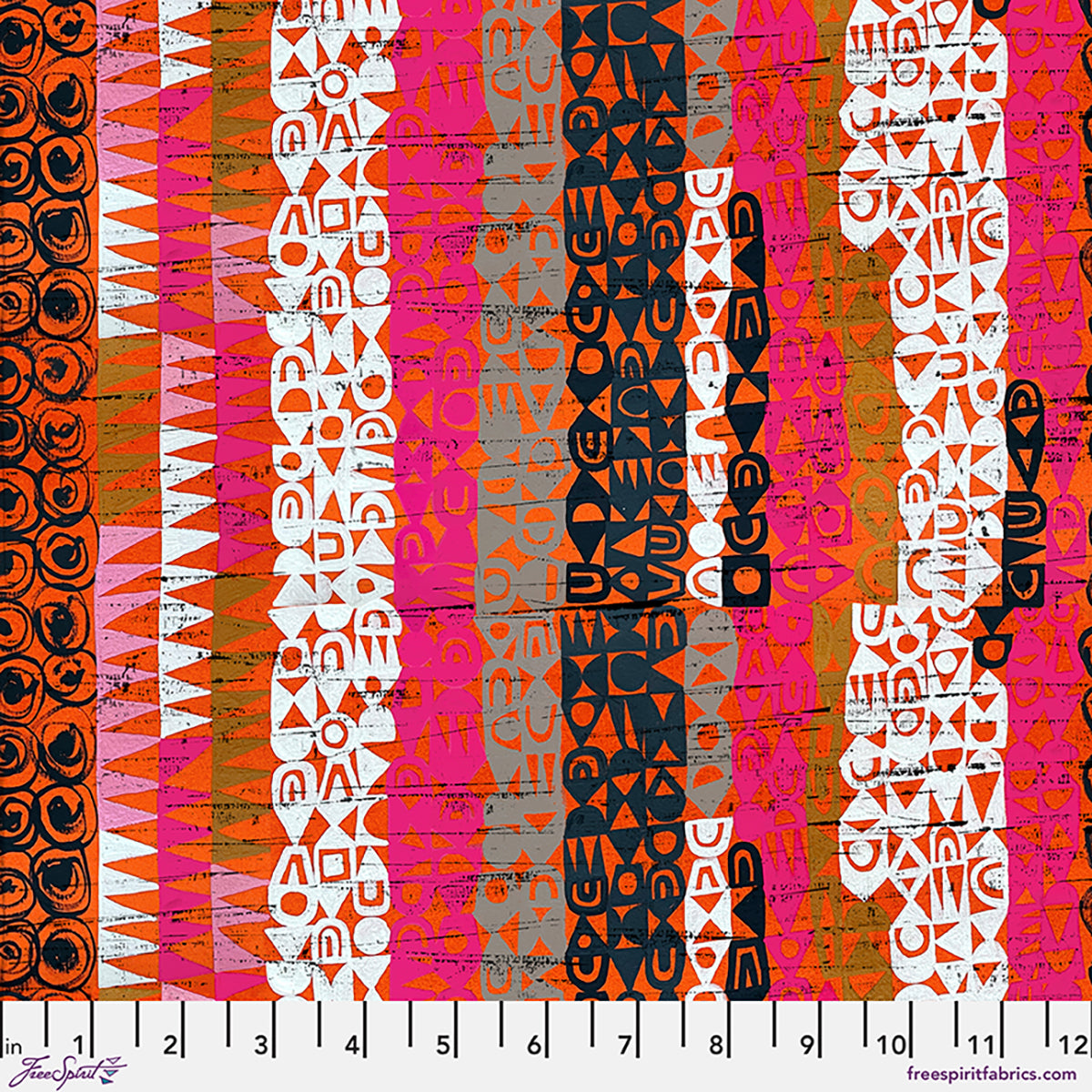 Tales From the Forest by Clare Youngs : Textured Stripe Orange PWCY029.ORANGE