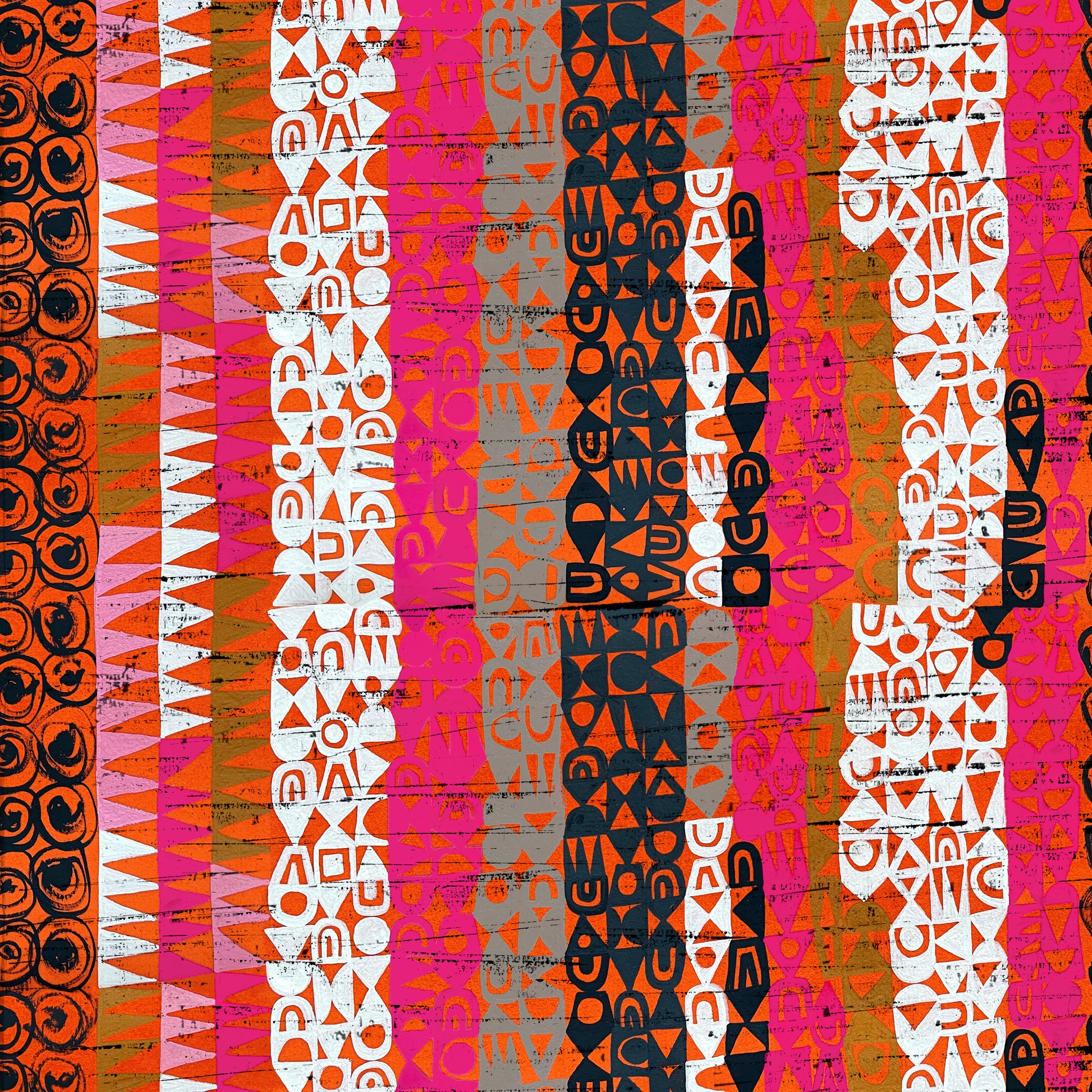 Tales From the Forest by Clare Youngs : Textured Stripe Orange PWCY029.ORANGE