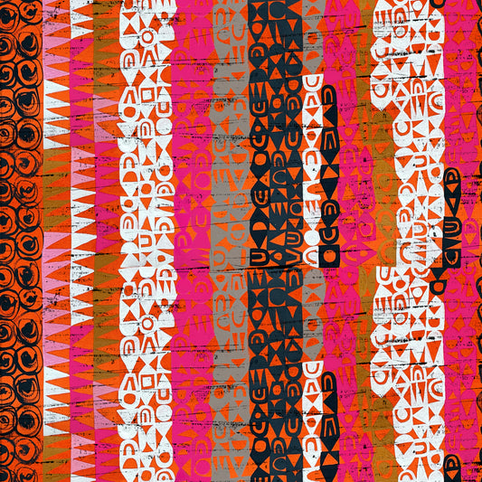 Tales From the Forest by Clare Youngs : Textured Stripe Orange PWCY029.ORANGE