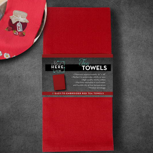 Tea Towels Red 2pk # TFH13560RED - Special Order