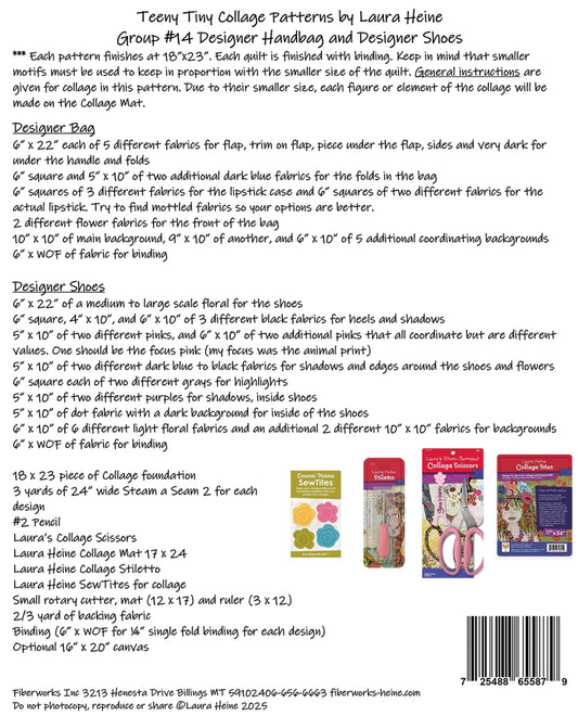 Teeny Tiny Collage Pattern #14 Designer Bag & Shoes by Laura Heine