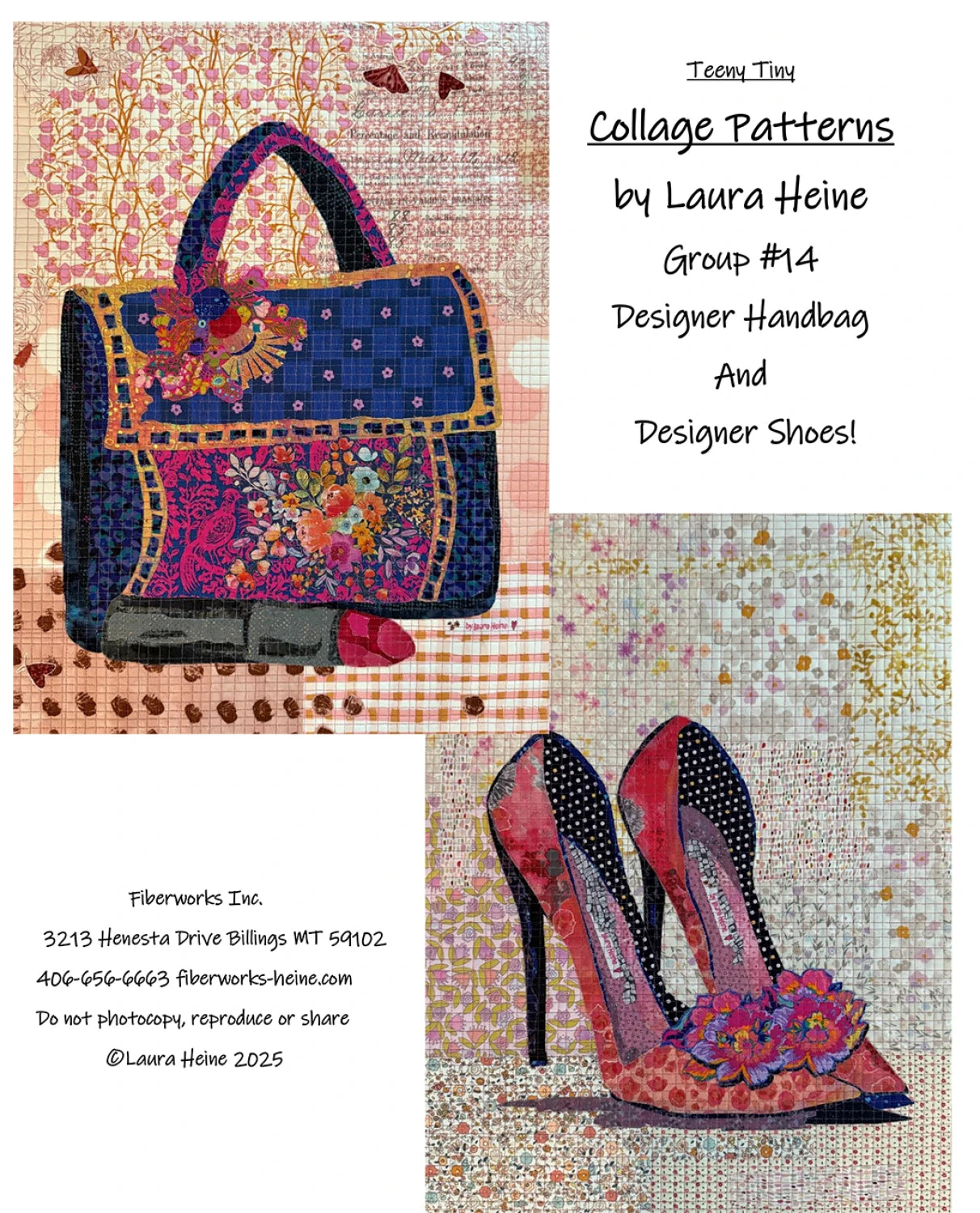 Teeny Tiny Collage Pattern #14 Designer Bag & Shoes by Laura Heine