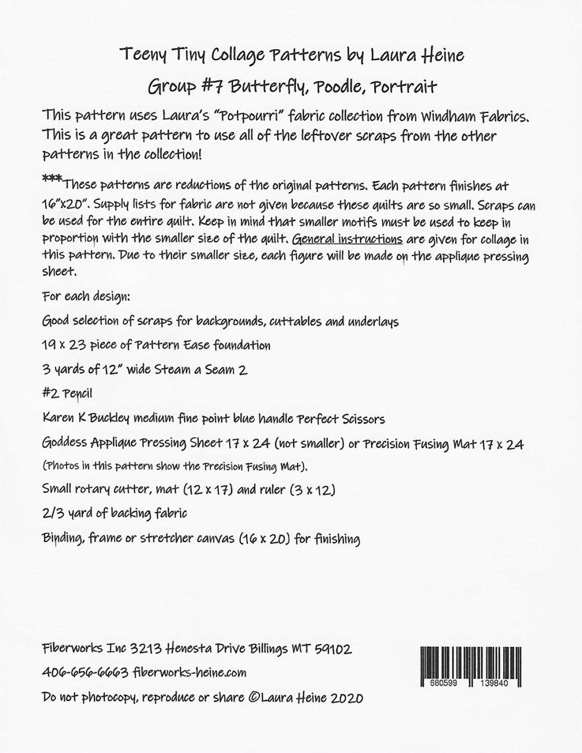 Teeny Tiny Collage Pattern by Laura Heine - Group 7 Butterfly, Poodle, Portrait