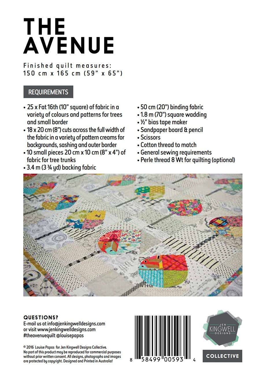 The Avenue Pattern And Template by Jen Kingwell Designs - Special Order