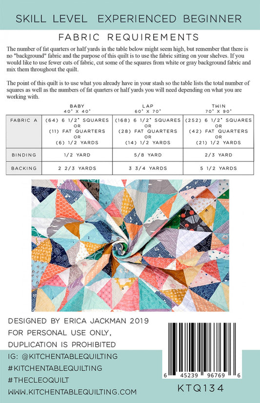 The Cleo Quilt Pattern by Kitchen Table Quilting - Special Order