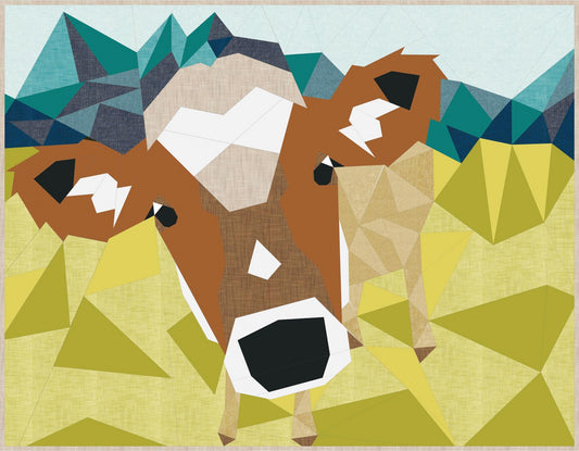 The Cow Abstractions Quilt FPP Quilt Pattern by Violet Craft