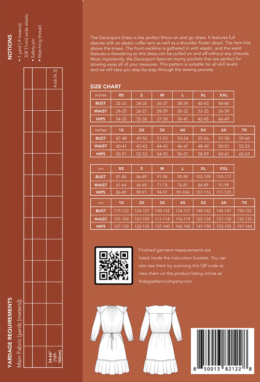 The Davenport Dress Pattern by Friday Pattern Company - Special Order