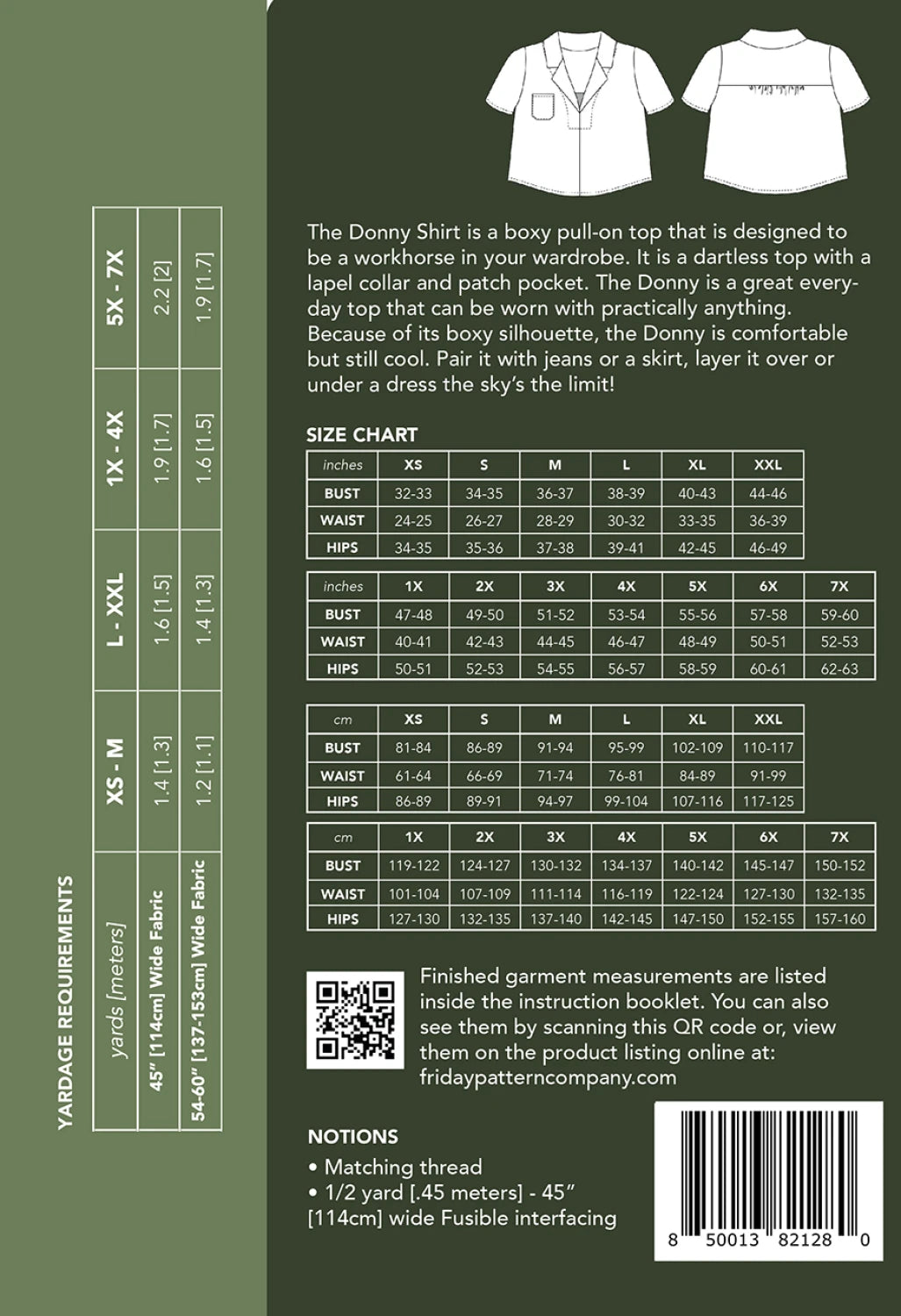 The Donny Shirt Pattern by Friday Pattern Company - Special Order