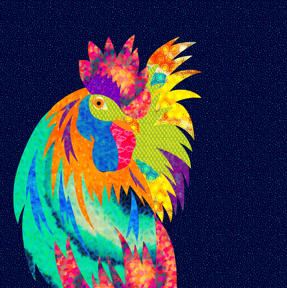 The Farmyard Collection Appliqué Panels by Delphine Brooks - Clement the Cockerel DB2