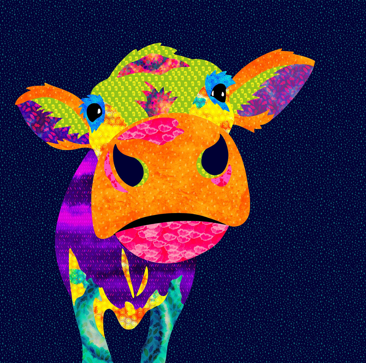 The Farmyard Collection Appliqué Panels by Delphine Brooks - Daisy the Cow DB1