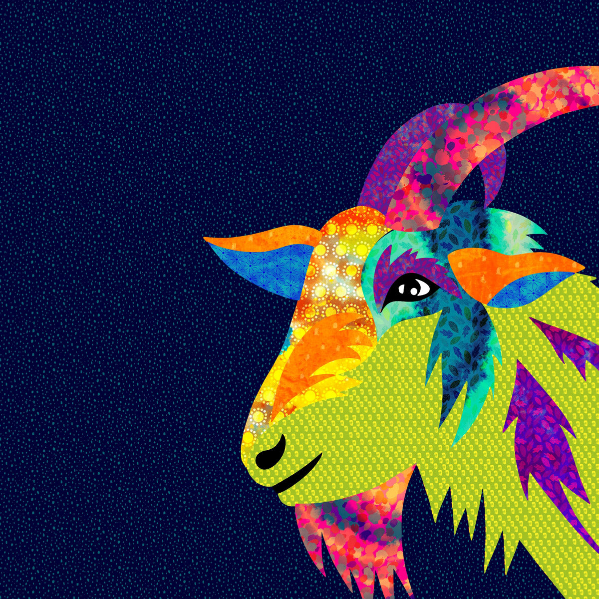 The Farmyard Collection Appliqué Panels by Delphine Brooks - Gretchen the Goat DB5