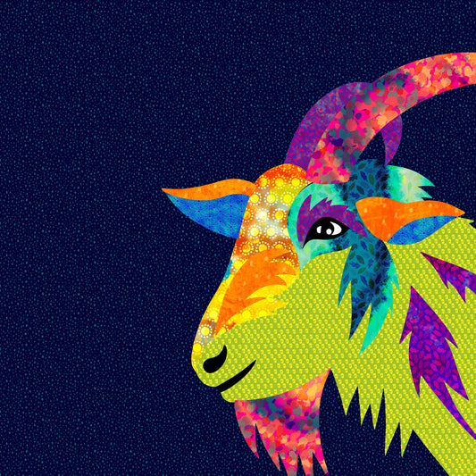 The Farmyard Collection Appliqué Panels by Delphine Brooks - Gretchen the Goat DB5