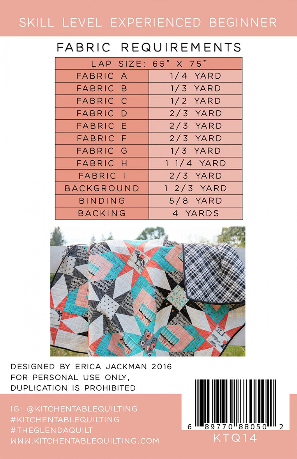 The Glenda Quilt Pattern by Kitchen Table Quilting