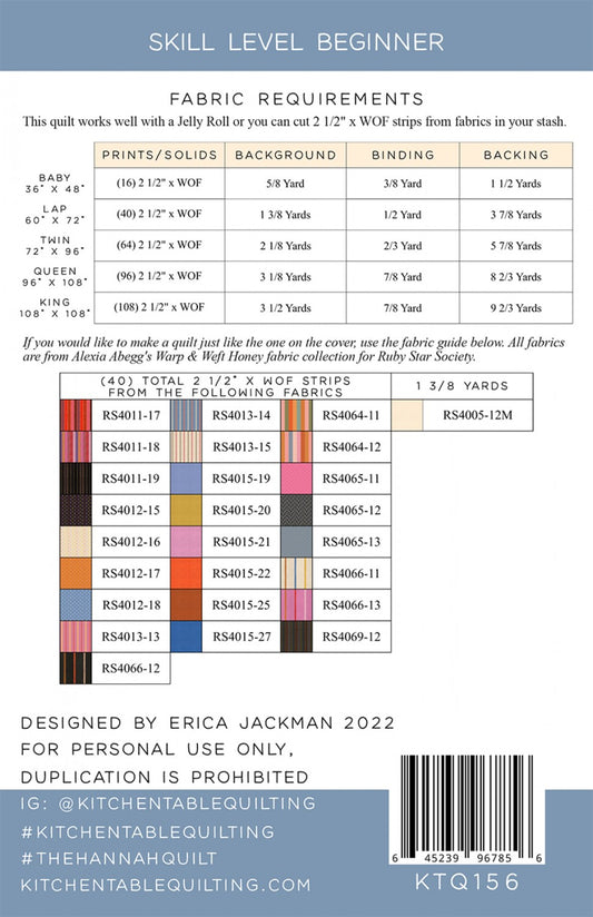 The Hannah Quilt Pattern by Kitchen Table Quilting - Special Order