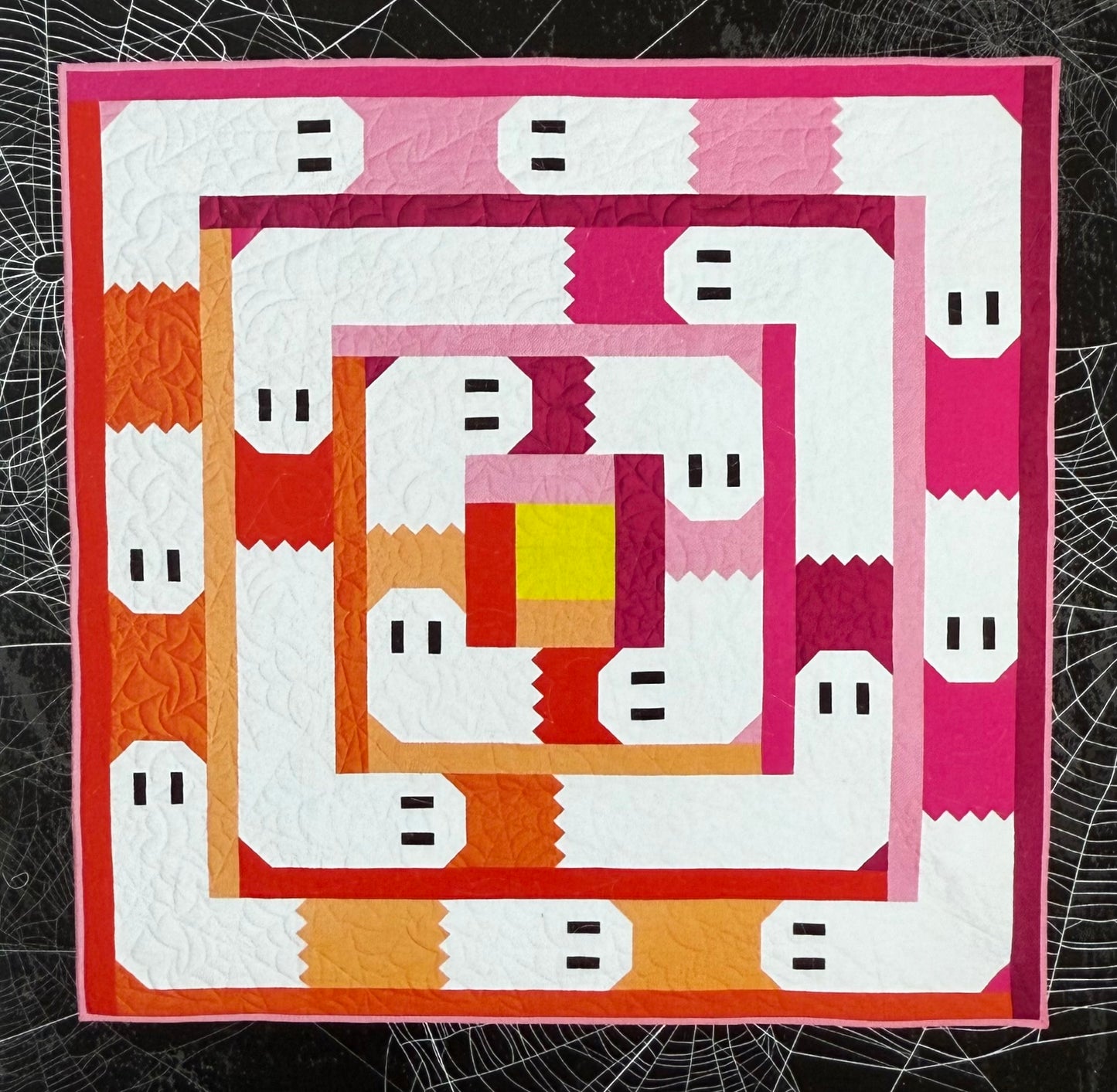 The Haunted Cabin Halloween Quilt Kit featuring Pure Solids - Two Color Ways