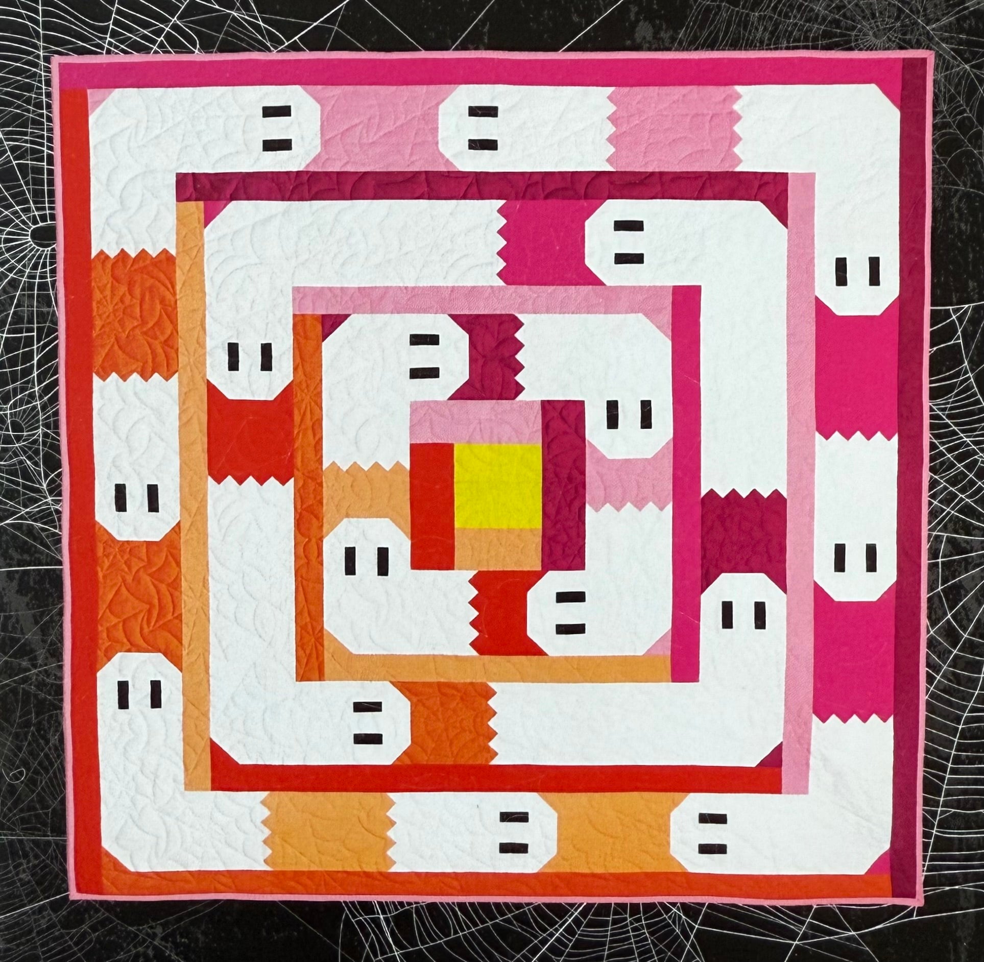 The Haunted Cabin Halloween Quilt Kit featuring Pure Solids - Two Color Ways