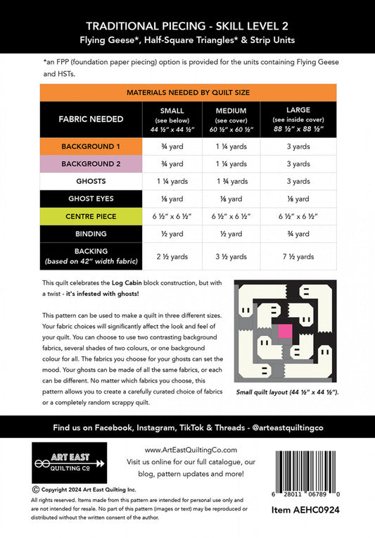 The Haunted Cabin Halloween Quilt Kit featuring Pure Solids - Two Color Ways