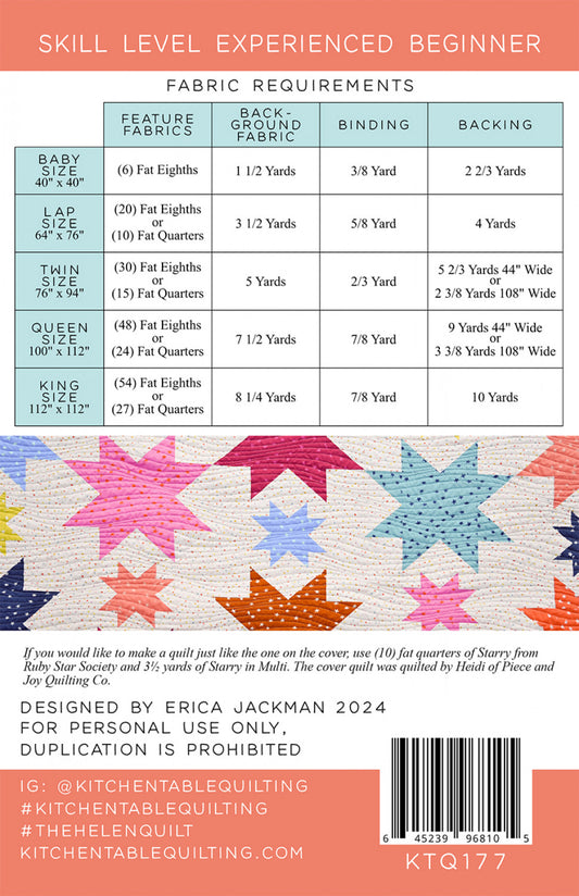 The Helen Quilt Pattern by Kitchen Table Quilting