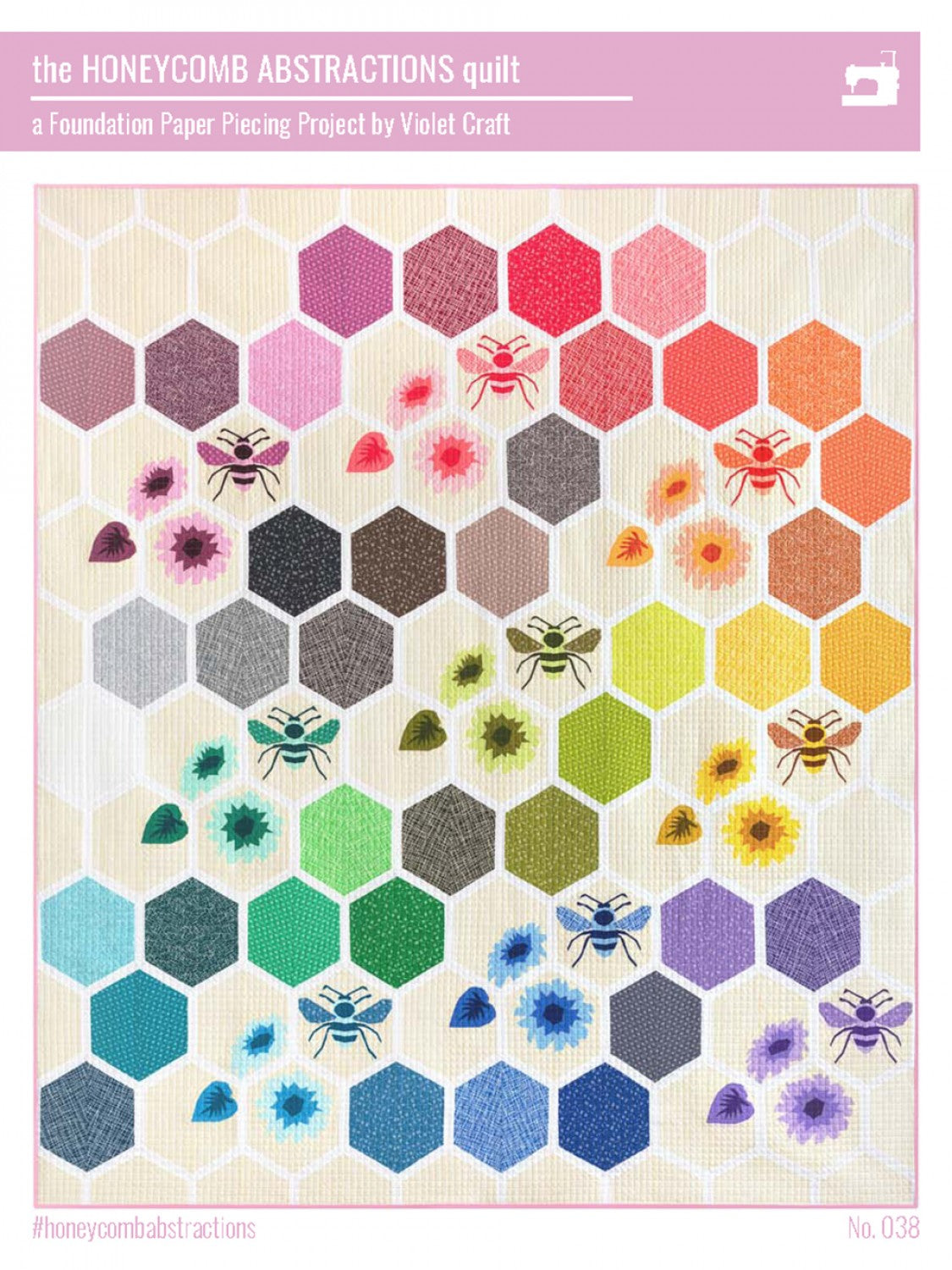 The Honeycomb Abstractions Quilt FPP Quilt Pattern by Violet Craft