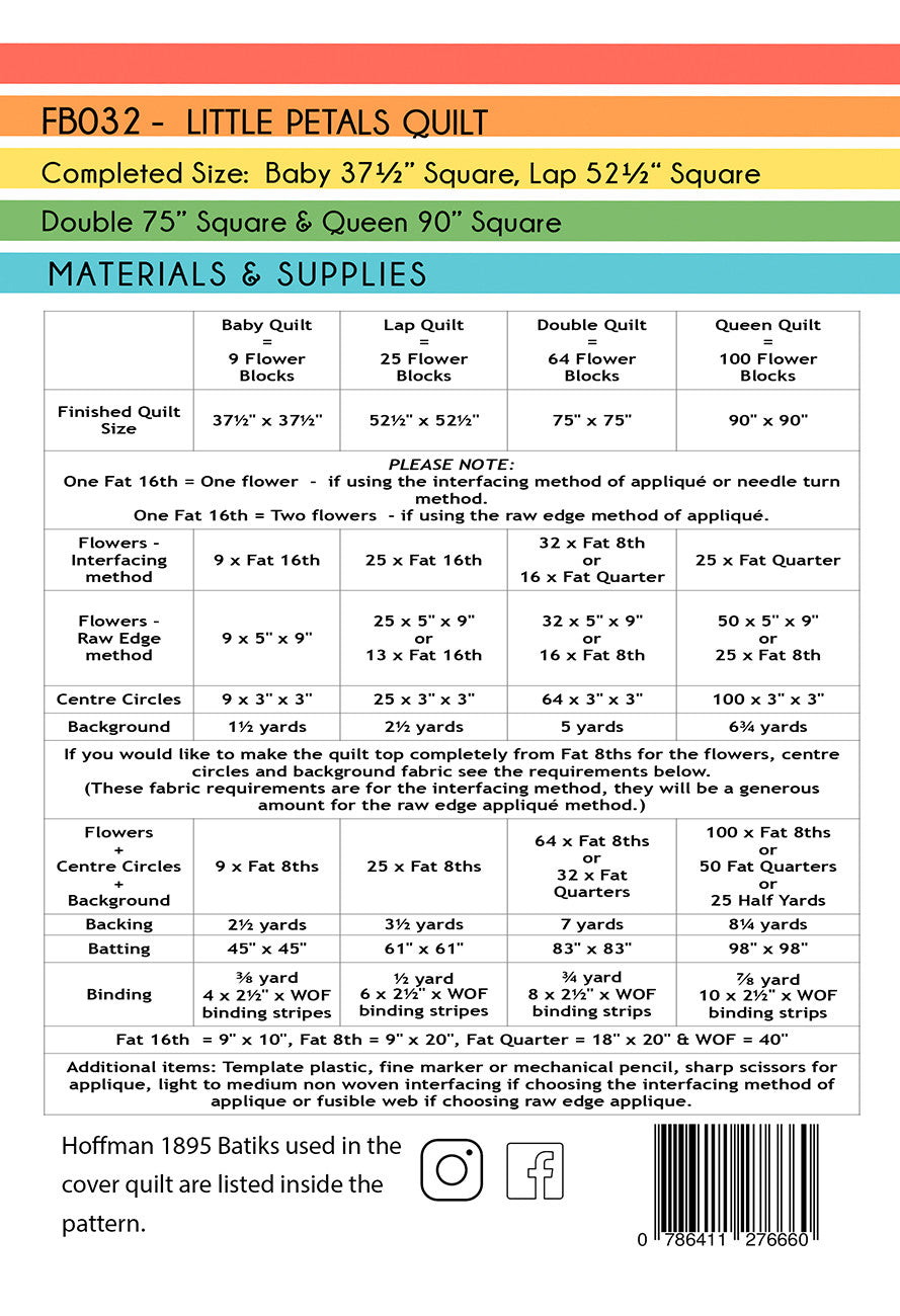 The Little Petals Applique Quilt Pattern by Free Bird Quilting Designs