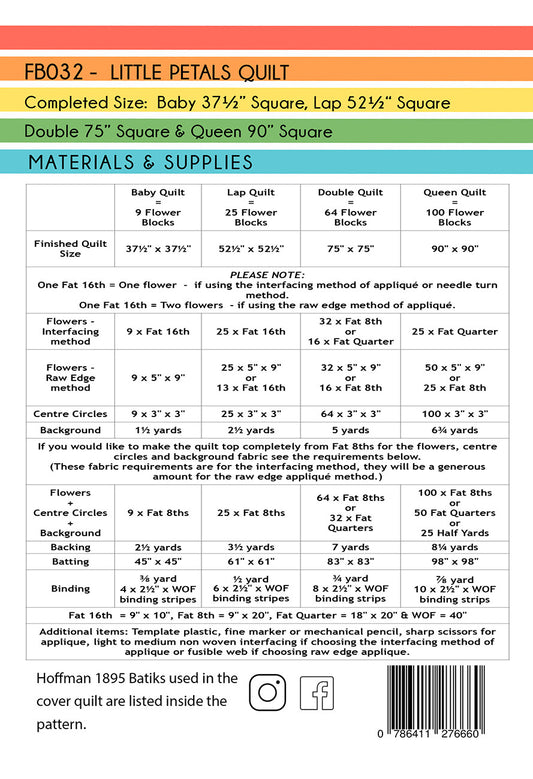 The Little Petals Applique Quilt Pattern by Free Bird Quilting Designs