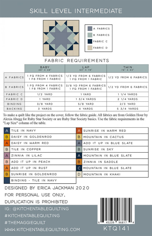 The Maggie Quilt Pattern by Kitchen Table Quilting