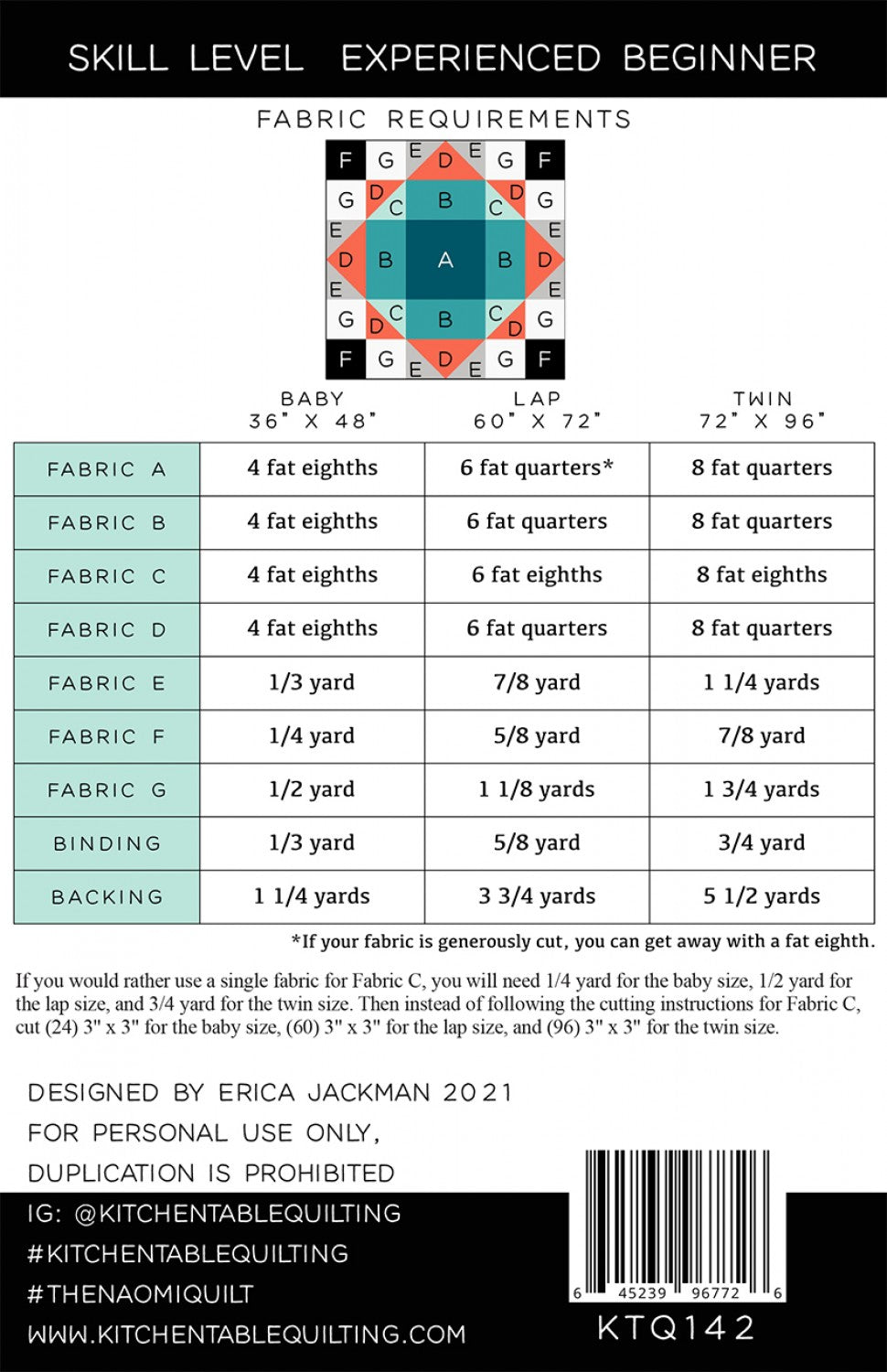 The Naomi Quilt Pattern by Kitchen Table Quilting - Special Order