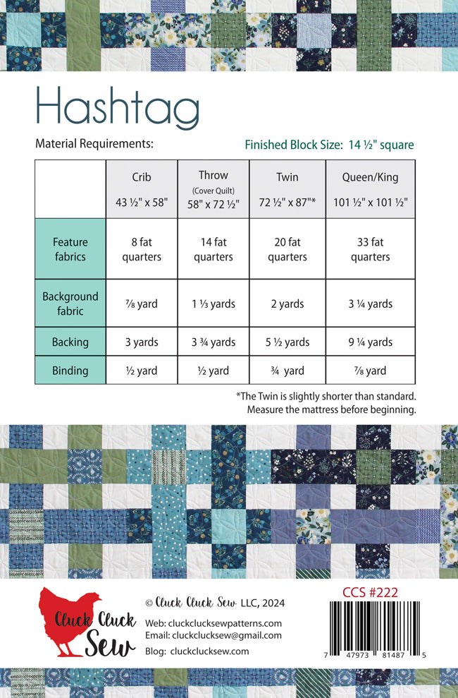 The Plaid One by Marcia Derse : Hashtag Quilt Kit