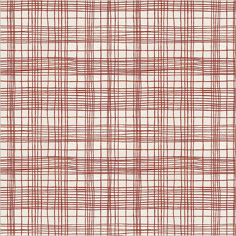 The Plaid One by Marcia Derse : String Theory Plaid Pomegranate 54932D-24