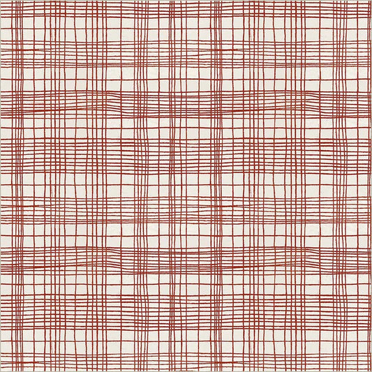 The Plaid One by Marcia Derse : String Theory Plaid Pomegranate 54932D-24