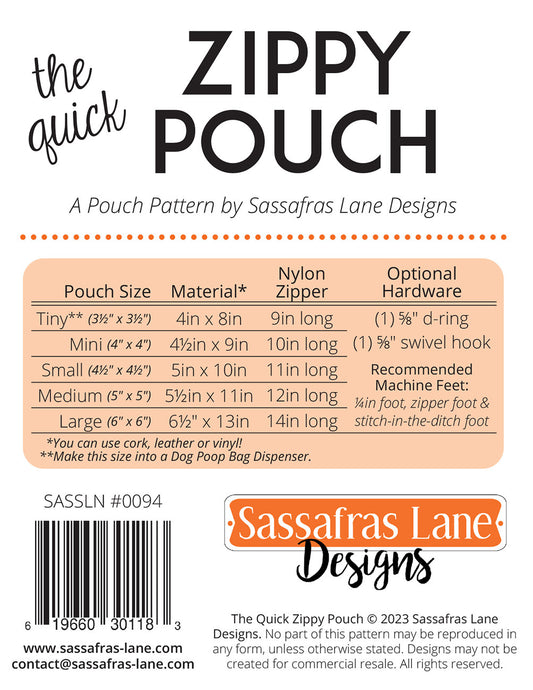 The Quick Zippy Pouch # SASSLN0094 - Special Order