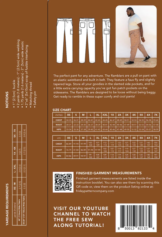 The Rambler Pants Pattern by Friday Pattern Company - Special Order