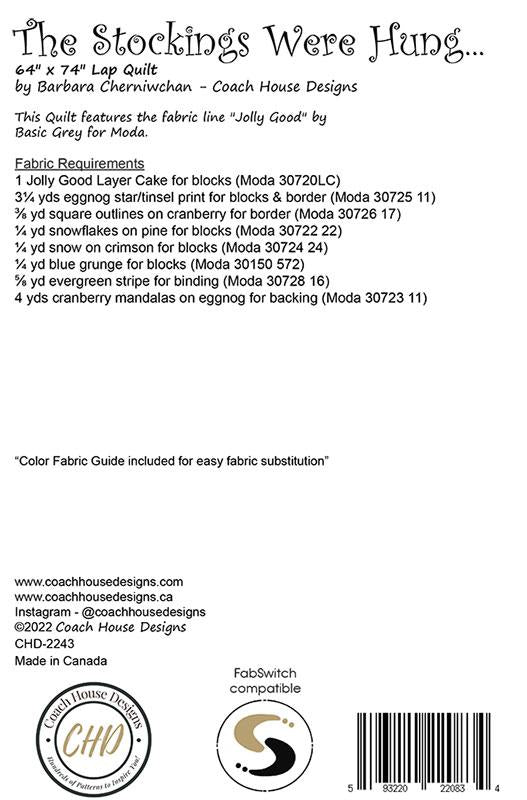 The Stockings Were Hung Quilt Pattern by Coach House Designs