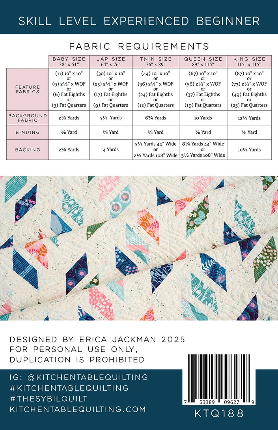 The Sybil Quilt Pattern by Kitchen Table Quilting