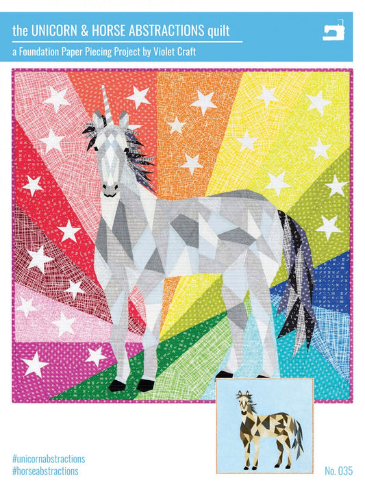 The Unicorn & Horse Abstractions Quilt FPP Quilt Pattern by Violet Craft