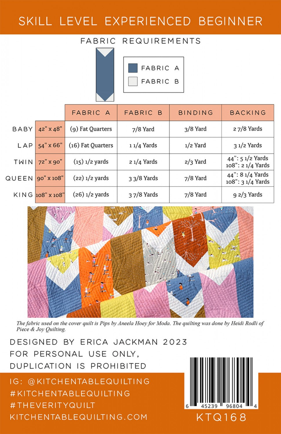 The Verity Quilt Pattern by Kitchen Table Quilting