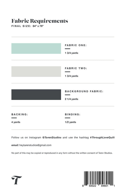 Through Love Quilt Pattern by Taren Studios