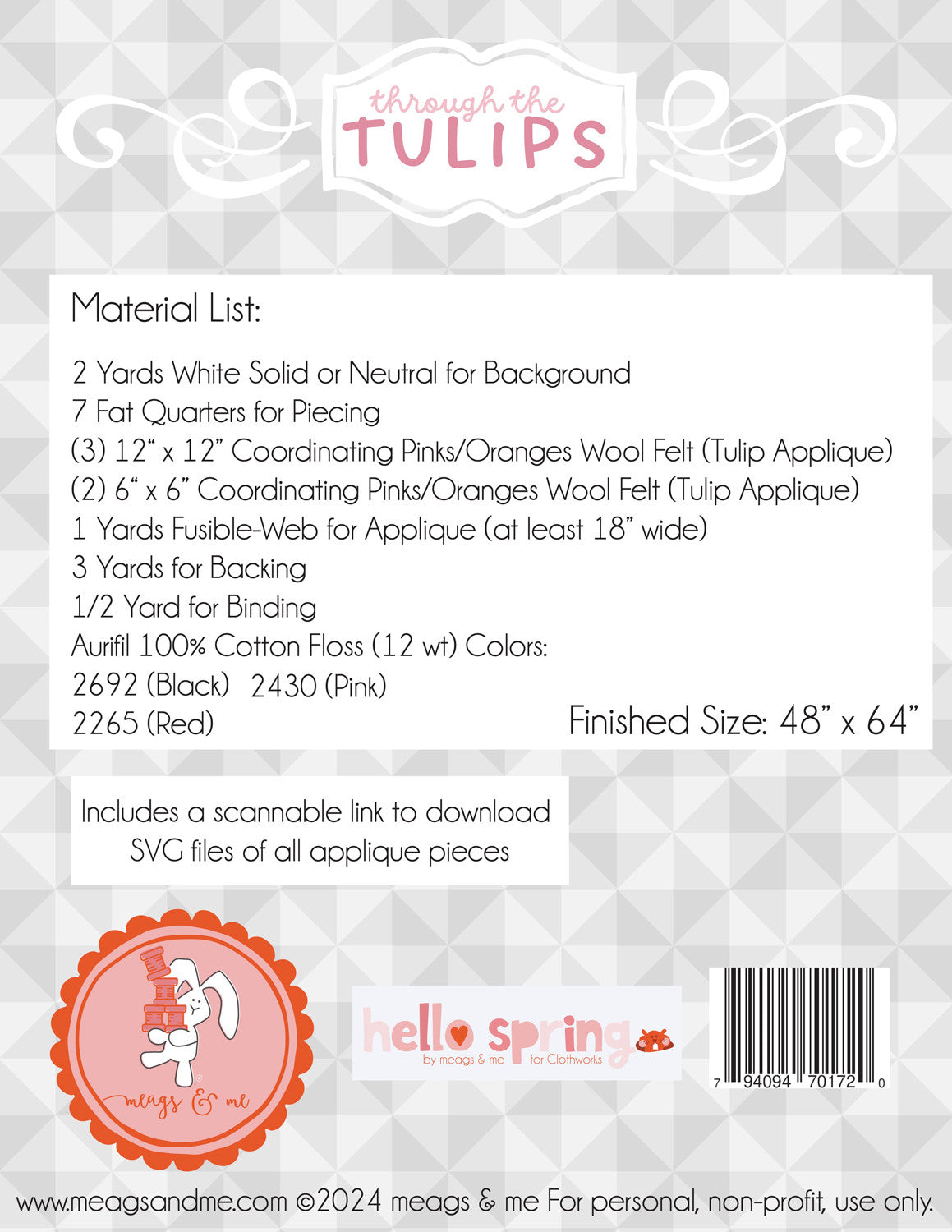 Through the Tulips Quilt Pattern by Meags & Me - Special Order