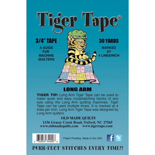 Tiger Tape Longarm 3/4in x 30yd Roll 4 Lines Per Inch # TT-LAT - Special Order