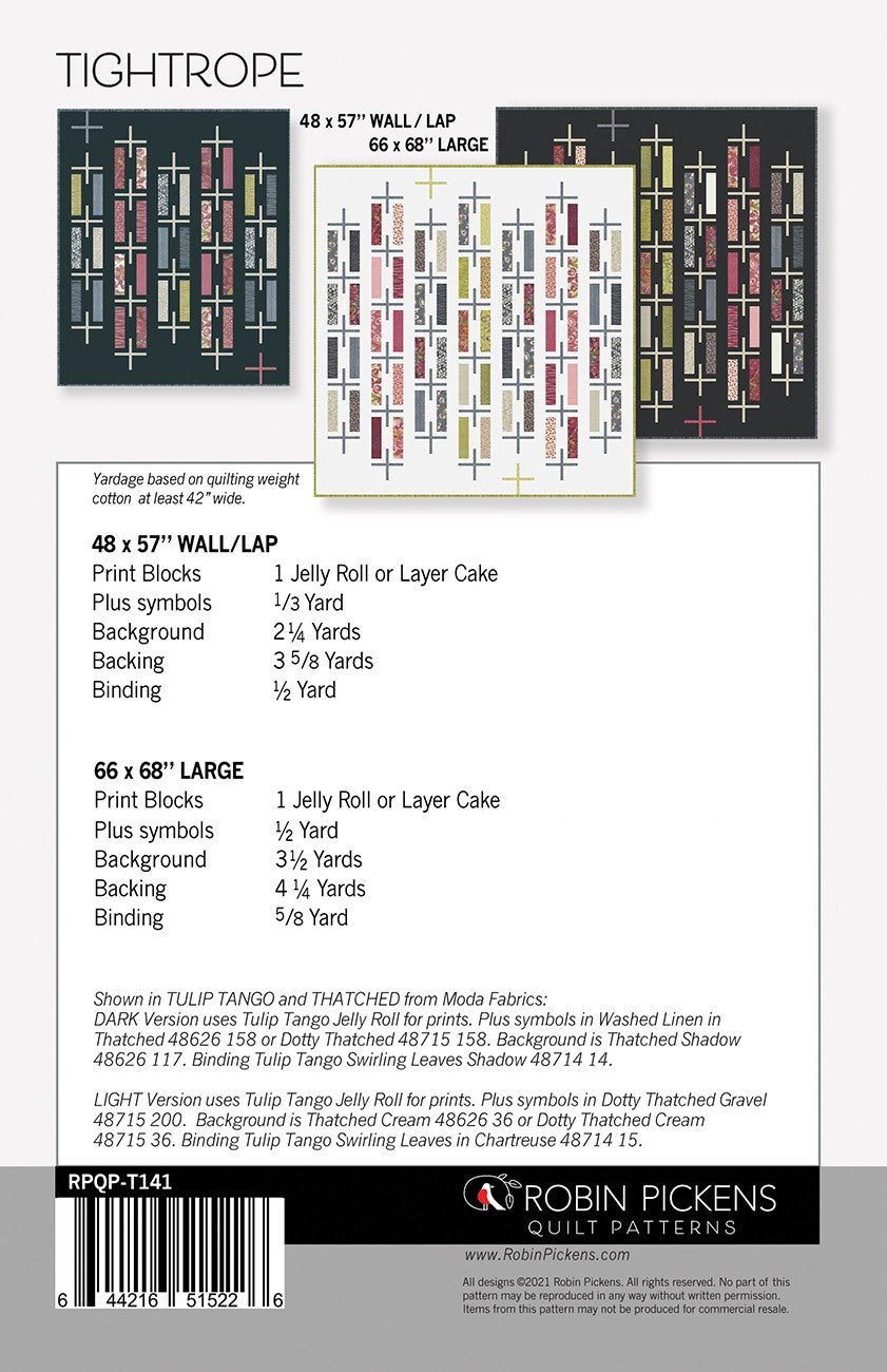 Tightrope Quilt Pattern by Robin Pickens