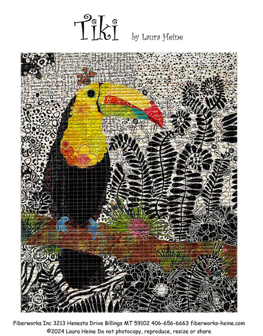 Tiki Toucan Collage Pattern by Laura Heine # FWLHTIKI - Special Order