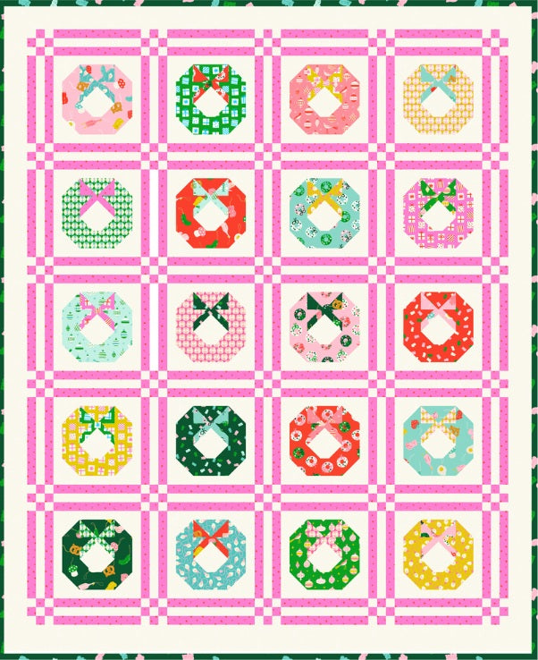 Tinsel Wreath Quilt Pattern by Due North Handmade