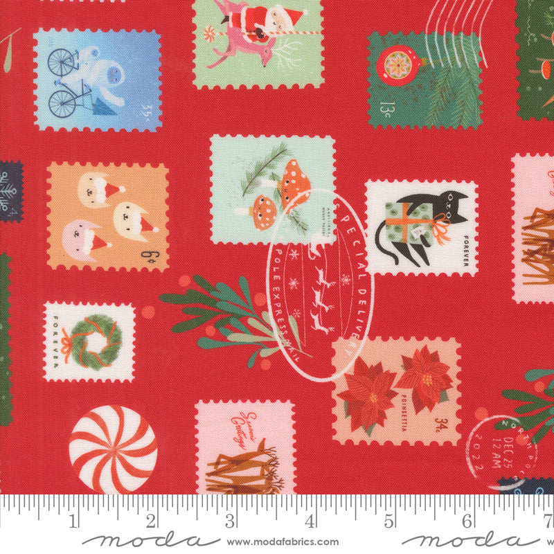 Tiny Christmas by Lizzy House - Christmas Stamps Christmas Red 37132 12