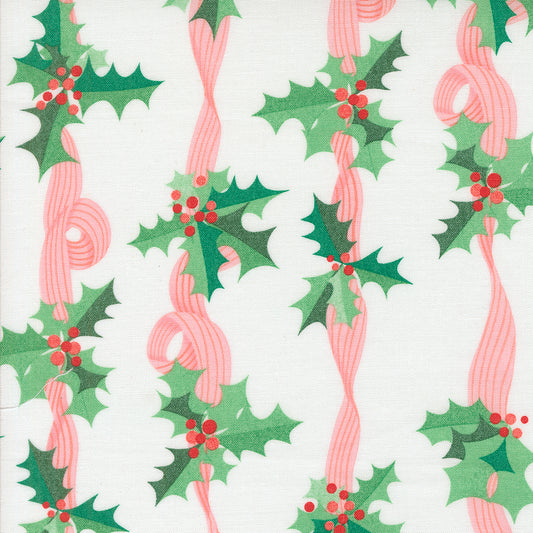 Tiny Christmas by Lizzy House - Holly Stripes Snow 37133 11