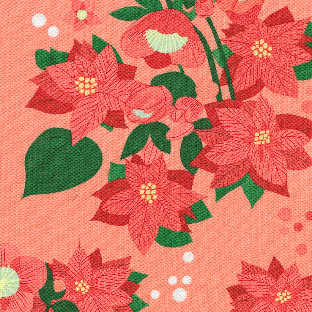 Tiny Christmas by Lizzy House - Poinsettia Florals Carnation 37130 14