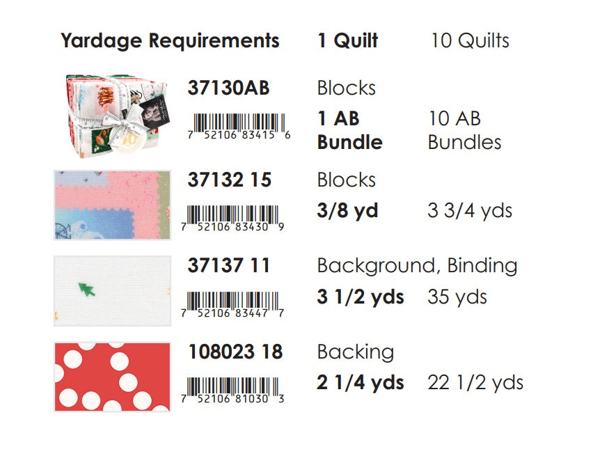 Tiny Christmas by Lizzy House - Shiny and Bright Quilt Kit